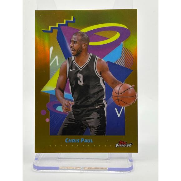 2024-25 Topps Finest Chris Paul Gold Refractor 15/15 SP San Antonio Spurs - Picture 1 of 2